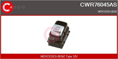 Выключатель, стеклолодъемник CASCO CWR76045AS для MERCEDES-BENZ V-CLASS