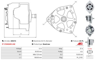 GENERATOR / ALTERNATOR AS-PL A9531S 4