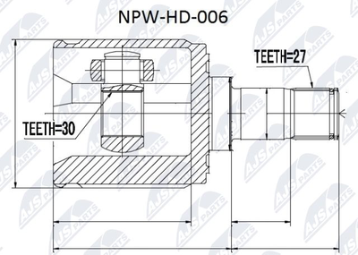 Шарнирный комплект, приводной вал NTY NPW-HD-006 для HONDA ORTHIA