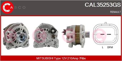CASCO CAL35253GS Генератор  для RENAULT VEL (Рено Вел)