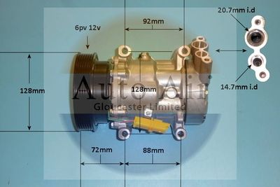 Compressor, air conditioning Auto Air Gloucester 14-1833P