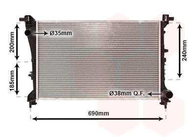 Радиатор, охлаждение двигателя VAN WEZEL 17012709 для FIAT TIPO