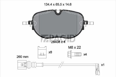 комплект спирачно феродо, дискови спирачки PAGID T2920N