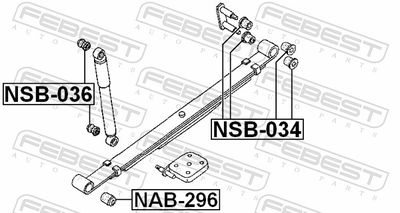 BUCSA DISTANTIER AMORTIZOR FEBEST NSB036 1