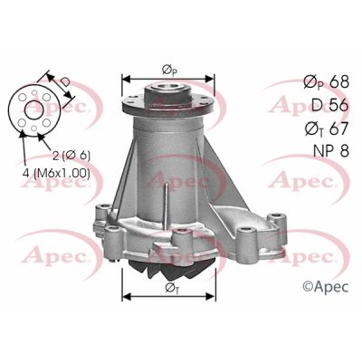 Water Pump, engine cooling APEC AWP1303