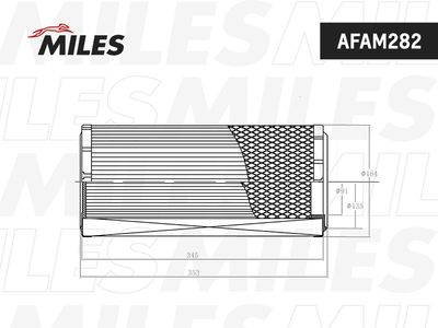 MILES AFAM282 Воздушный фильтр  для IVECO  (Ивеко Массиф)