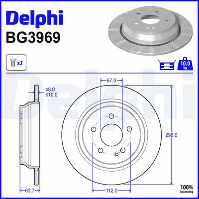 Remschijf set (2 stuks) Achter Links/Rechts past: MERCEDES VIANO (W639), VITO / MIXTO (W639), VITO (W639) 2.1D-Electric 09.03-
