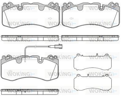 Комплект тормозных колодок, дисковый тормоз WOKING P16233.01 для MASERATI QUATTROPORTE