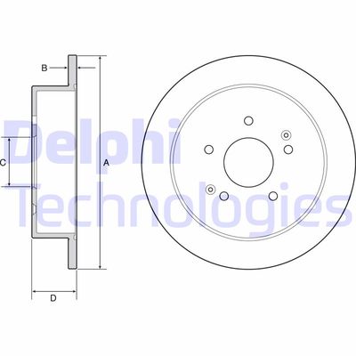 Тормозной диск DELPHI BG4940C для SSANGYONG TIVOLI
