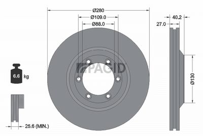 Tarcza hamulcowa PAGID 54748NC