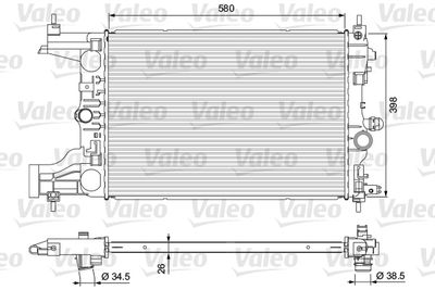 Радиатор, охлаждение двигателя VALEO 701723 для OPEL CASCADA