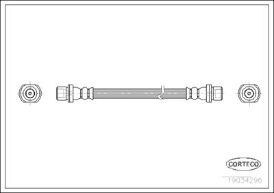 CORTECO 19034296 Тормозной шланг  для TOYOTA AYGO (Тойота Аго)