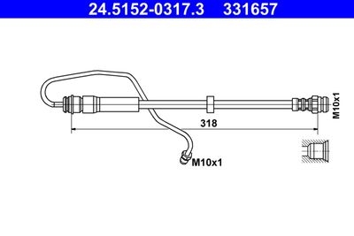 ATE 24.5152-0317.3 Тормозной шланг  для AUDI A5 (Ауди А5)