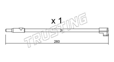 Styk ostrzegawczy, zużycie okładzin hamulcowych TRUSTING SU.116
