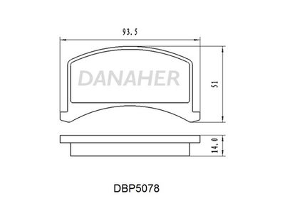 DBP5078 DANAHER Комплект тормозных колодок, дисковый тормоз