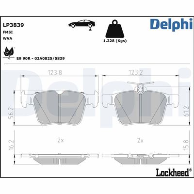 Brake Pad Set, disc brake LP3839