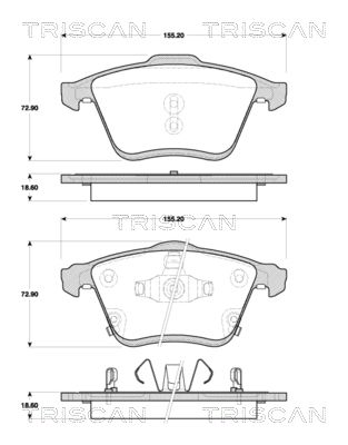 Комплект тормозных колодок, дисковый тормоз TRISCAN 8110 50027 для MAZDA 6