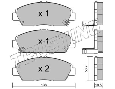 Zestaw klocków hamulcowych, hamulce tarczowe TRUSTING 175.0