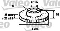 Тормозной диск VALEO 186645 для TOYOTA LAND CRUISER