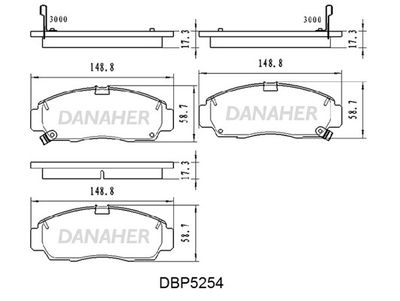 Комплект тормозных колодок, дисковый тормоз DANAHER DBP5254 для ACURA RL