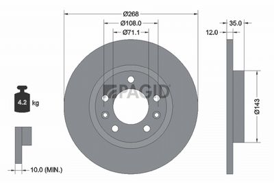 Tarcza hamulcowa PAGID 55680NC