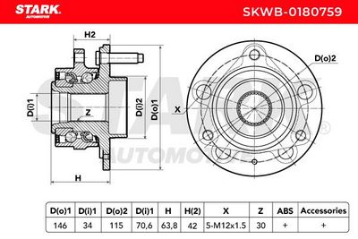 комплект колесен лагер STARK SKWB-0180759