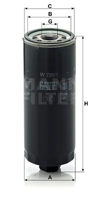 Масляный фильтр MANN-FILTER W 735/1 для AUDI V8