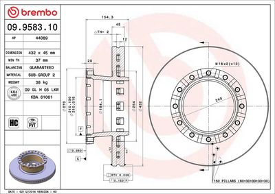 BREMBO Stabdžių diskas