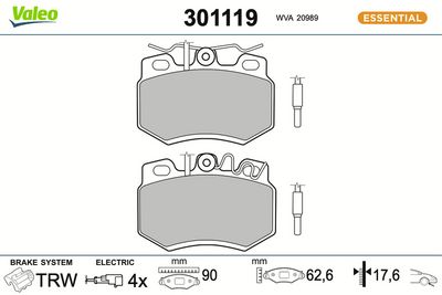 SET PLACUTE FRANA FRANA DISC VALEO 301119