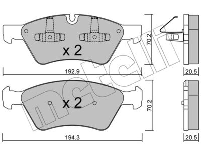 Brake Pad Set, disc brake 22-0670-0