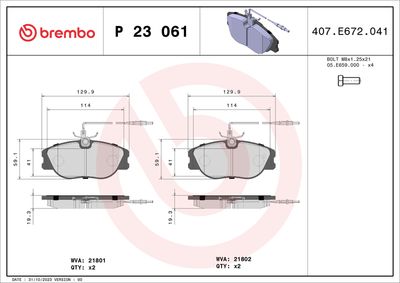 BREMBO Remblokkenset, schijfrem PRIME LINE (P 23 061)