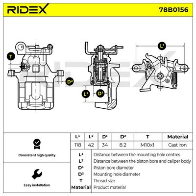 спирачен апарат RIDEX 78B0156