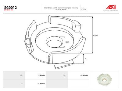 Reparasjonssett, starter AUTOSTARTER SG0012 for VW