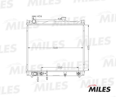 Радиатор, охлаждение двигателя MILES ACRB113