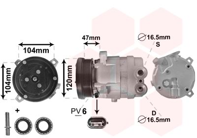 Компрессор, кондиционер VAN WEZEL 0800K054 для CHEVROLET LACETTI