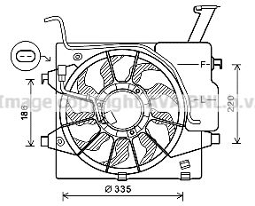 Вентилятор, охлаждение двигателя AVA QUALITY COOLING KA7536 для KIA PICANTO