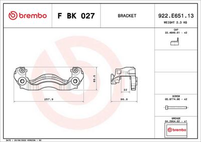 SET MONTAJ ETRIERE FRANA BREMBO FBK027 1