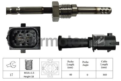 Sensor, exhaust gas temperature Intermotor 27182