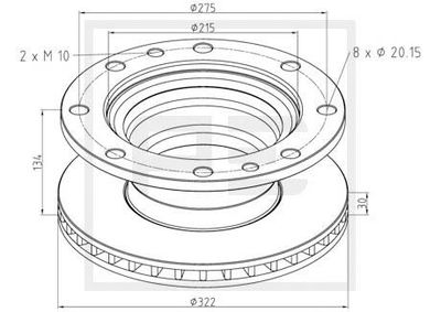 Bromsskiva PE AUTOMOTIVE 026.654-10A