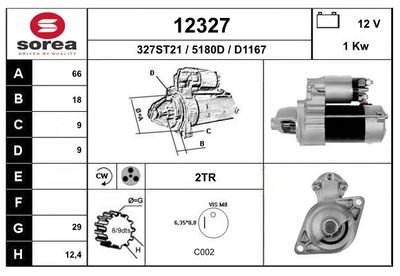Стартер EAI 12327 для AIXAM A.721