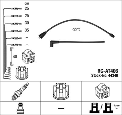Комплект проводов зажигания NGK 44340 для AUSTIN MINI