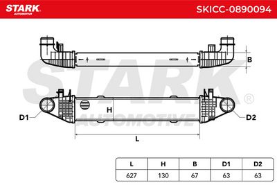 интеркулер (охладител за въздуха на турбината) STARK SKICC-0890094