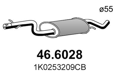 ASSO 46.6028 Глушитель выхлопных газов  для SEAT LEON (Сеат Леон)