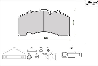 Brake pad set, disc brake