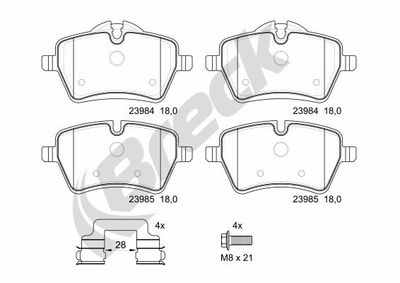 Bromsbeläggssats, skivbroms BRECK 23984 00 701 00
