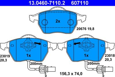 Brake Pad Set, disc brake 13.0460-7110.2