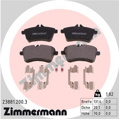 Bromsbeläggssats, skivbroms ZIMMERMANN 23881.200.3