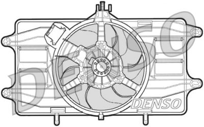 DENSO DER09021 Вентилятор системы охлаждения двигателя  для FIAT DOBLO (Фиат Добло)