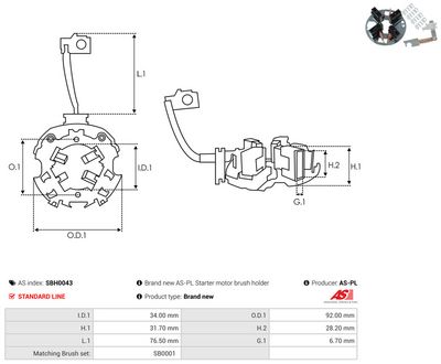 Vorschau Halter, Kohlebürsten Ansicht 2