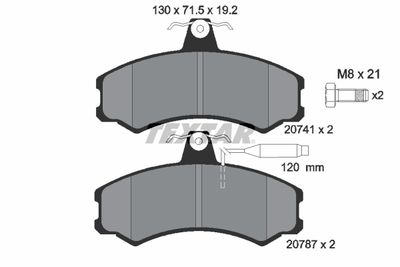 Комплект тормозных колодок, дисковый тормоз TEXTAR 2074101 для CITROËN C25